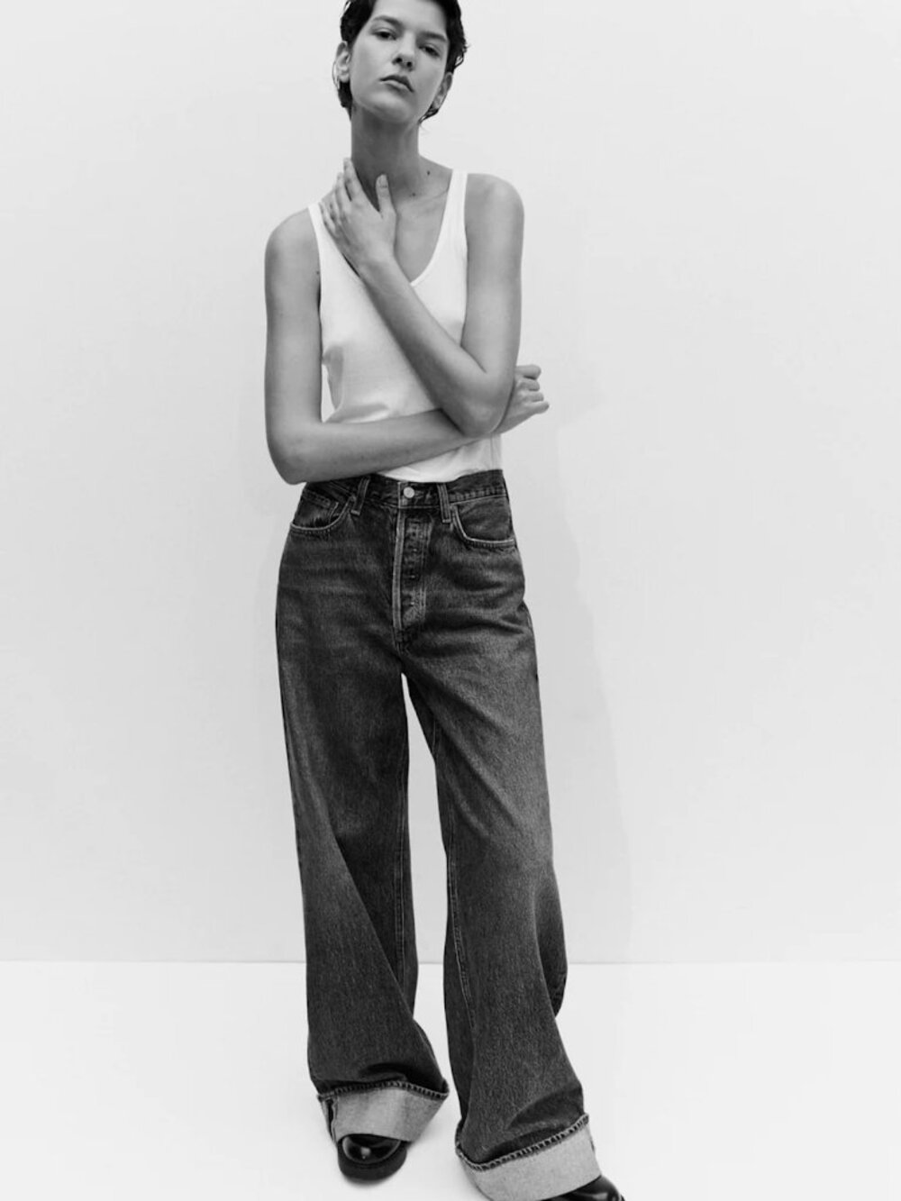 Anthropologie AGOLDE Dame High-Rise Wide-Leg Jeans 27 $258 - Picture 6 of 7